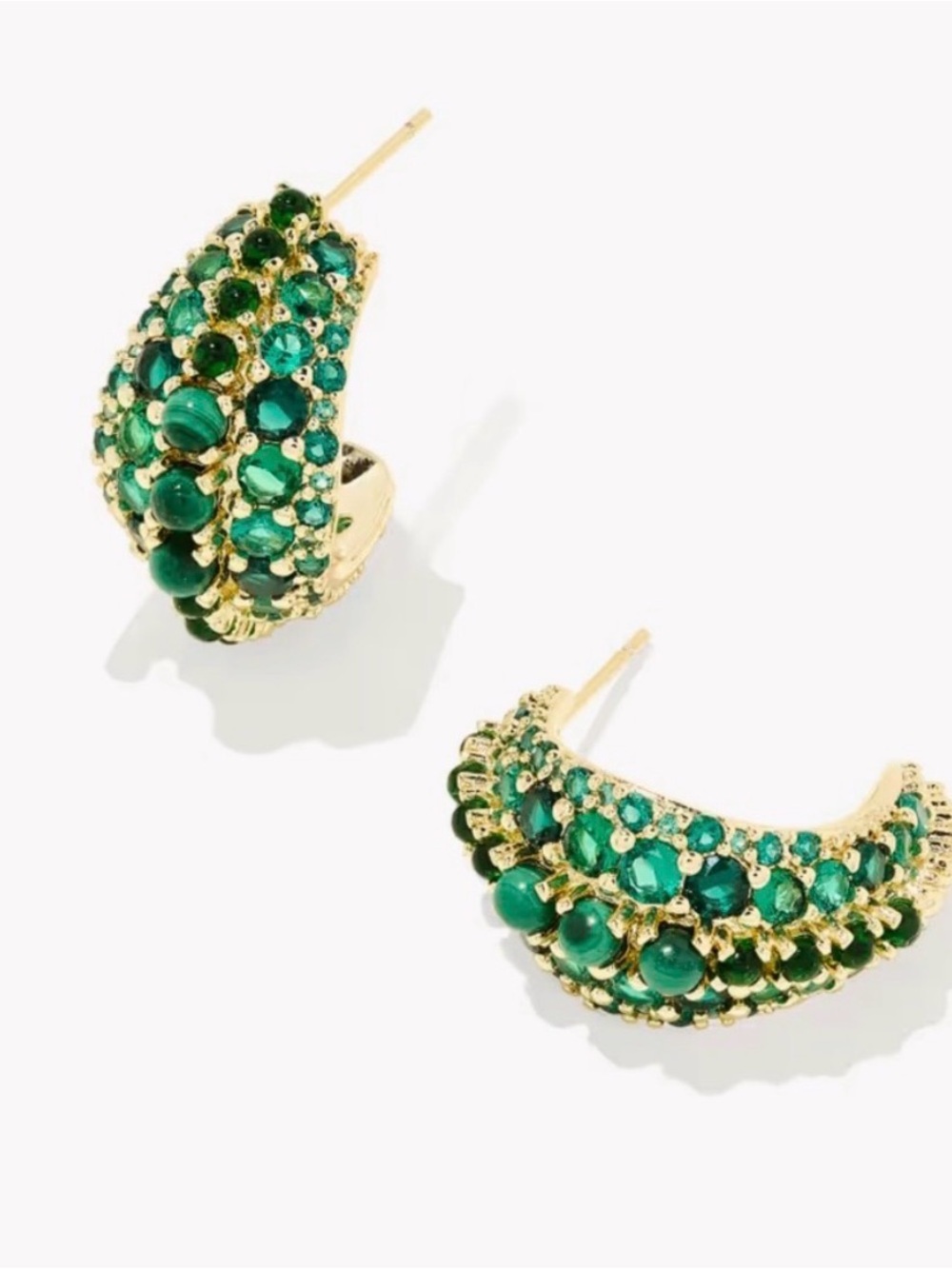 Kendra Scott Krista Gold Hoop Earrings in Green Mix